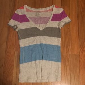 American Eagle striped v neck